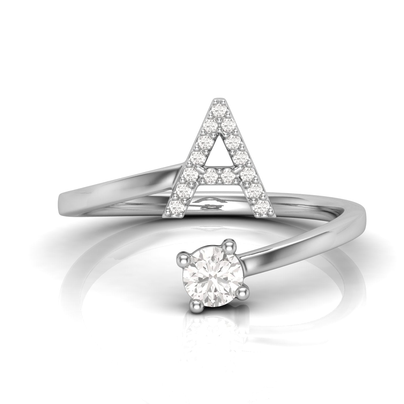 Gemstone Initial 'A' Ring