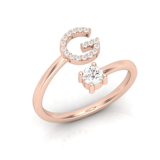 Gemstone Initial 'G' Ring