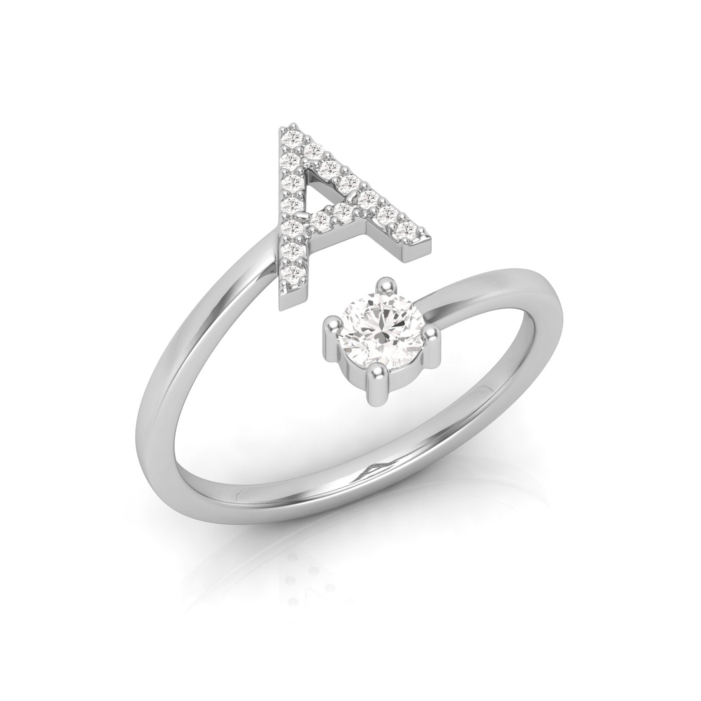 Gemstone Initial 'A' Ring